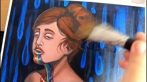 The Flowing Rainbow #1| Matt Picture Varnish Application| short video