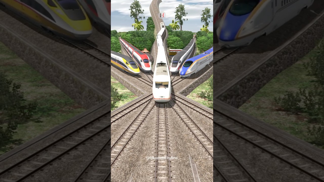 Train Crossing Queue as Several ICE 3 High Speed Trains Pass #train #railway #railroad #railtrack