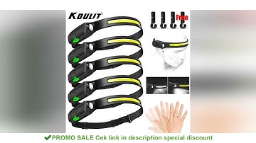 Sensor Headlamp LED Head Flashlight Rechargeable Headlight Head Torch Built-in Battery 5 Lighting Mo