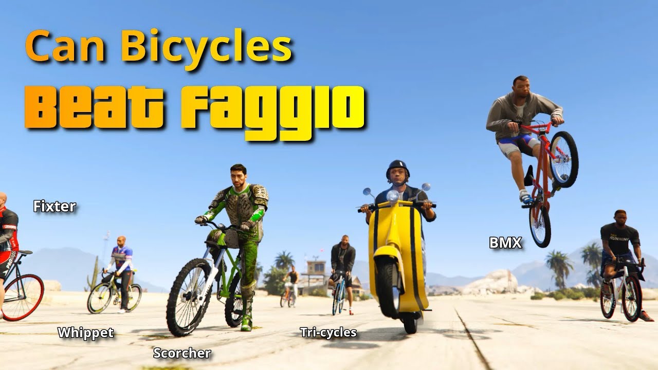GTA V Can Bicycles Beat Faggio All Bicycles VS Faggio YouTube