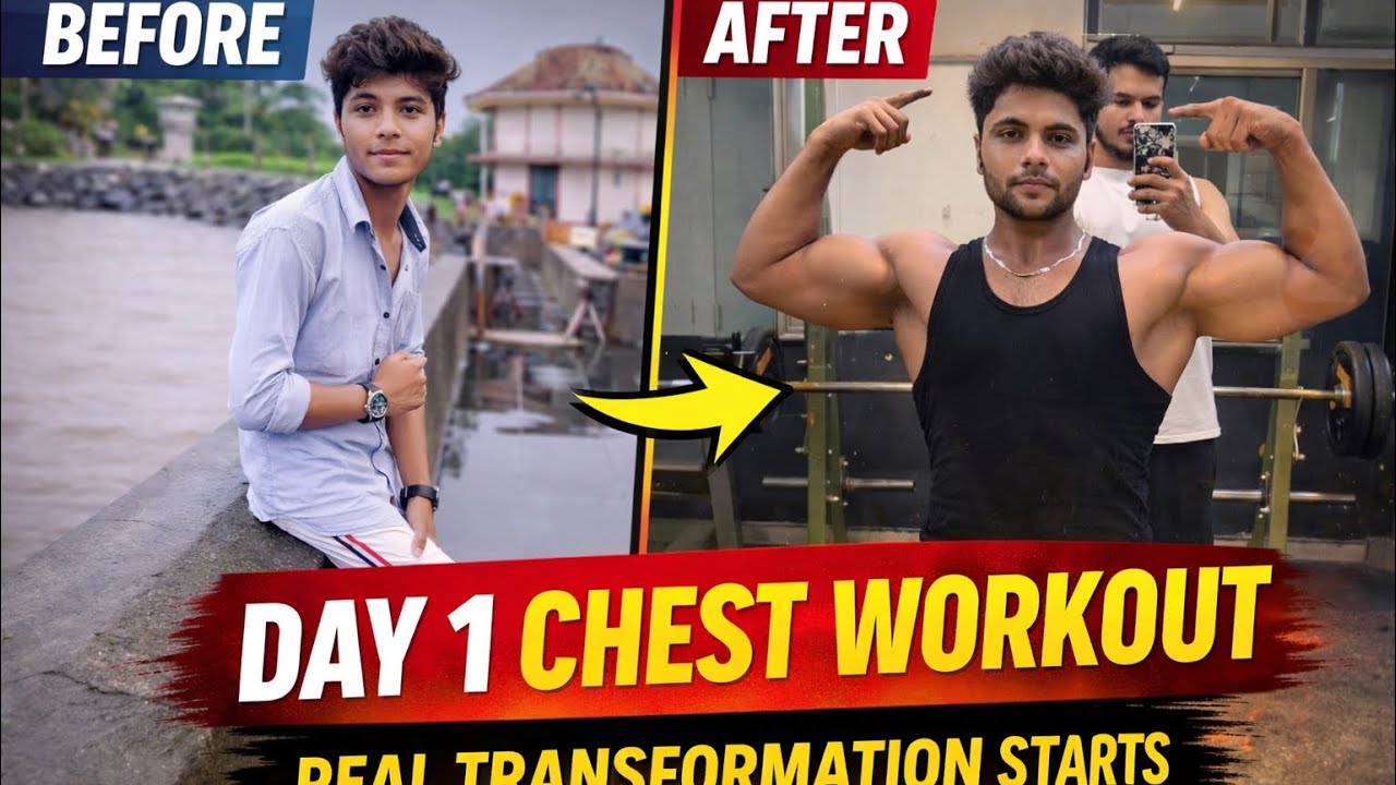 Skinny To Strong 💪 | Chest Day 1 Transformation