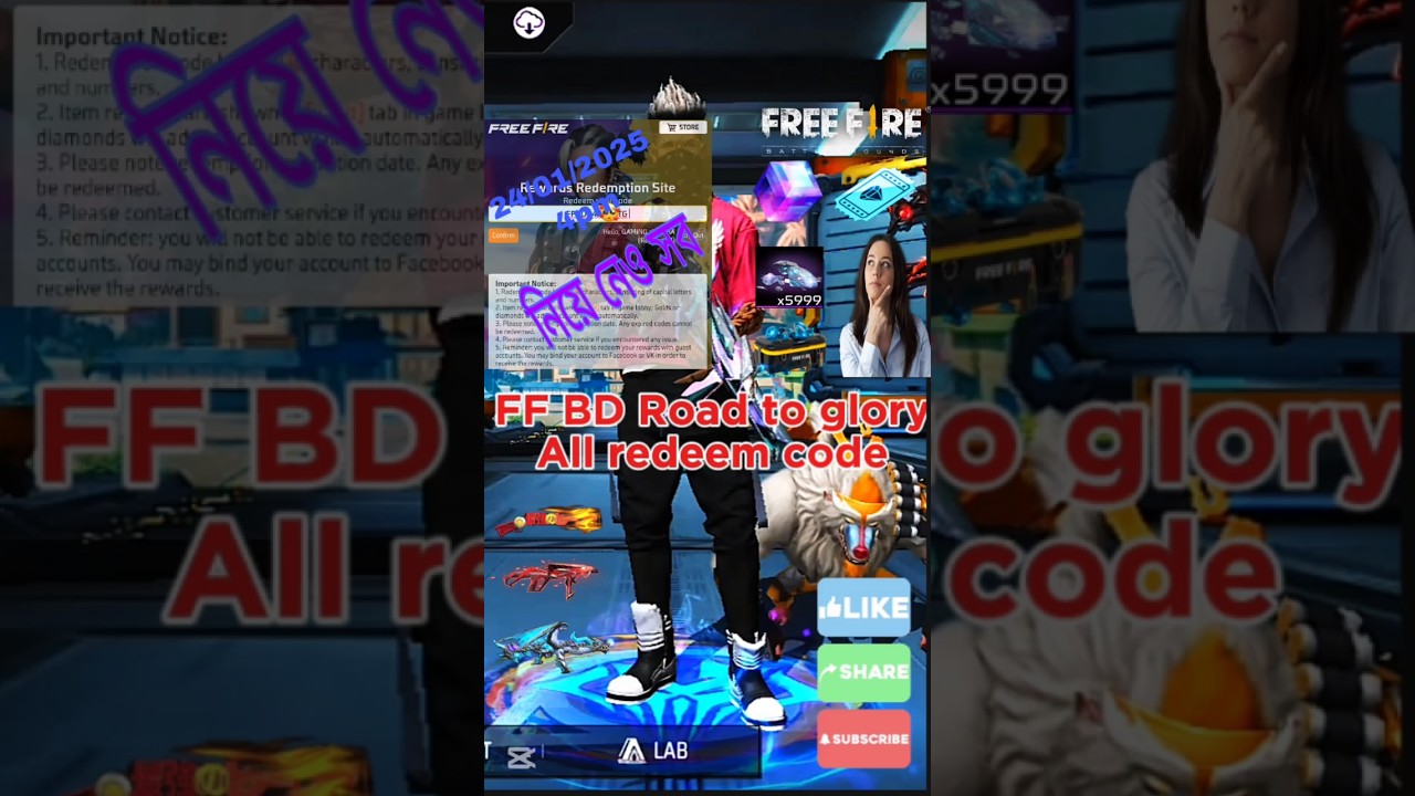 FF BD Road to glory all redeem code🥰😱. 