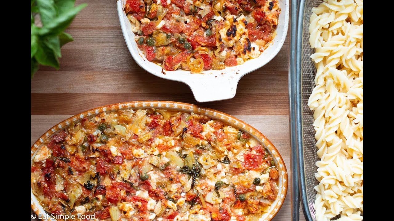 Baked Tomato and Goat Cheese Pasta Recipe - EatSimpleFood.com