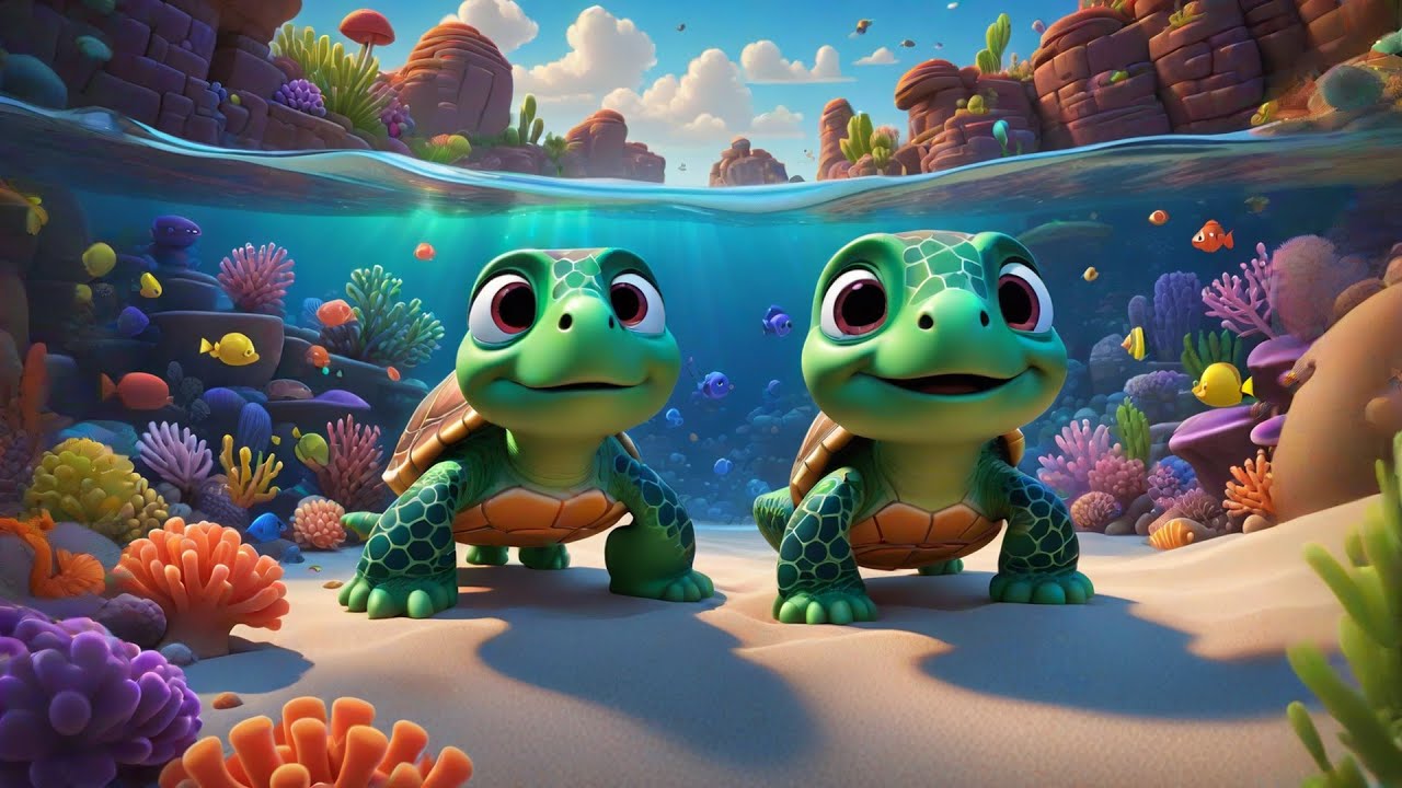 Three Tiny Turtles Learn Their ABC | Alphabet Song for Kids | ABC Nursery Rhymes and Learning Songs