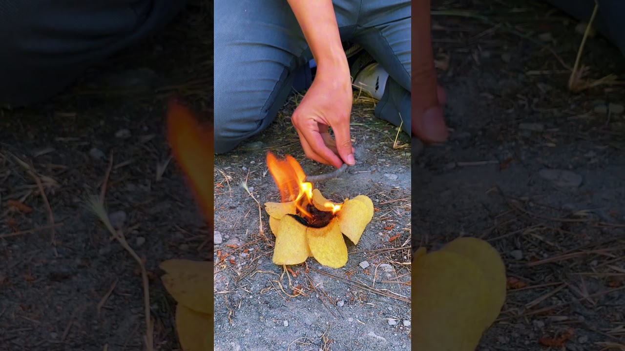 Camping skills: Do you know how to burn Pringles chips?