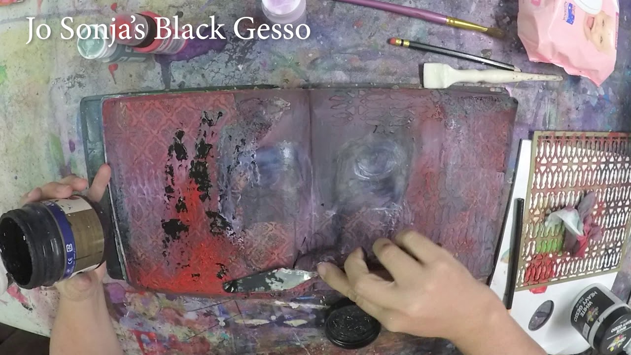 Mixed Media Face in Black Art Journal