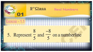 Represent 8/5 and -8/5 on number line in telugu