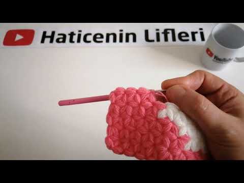 💯👌Kare güllü lif modeli✅How to knit ✅@HaticeninLifleri #crochet #knitting #diy#tutorial