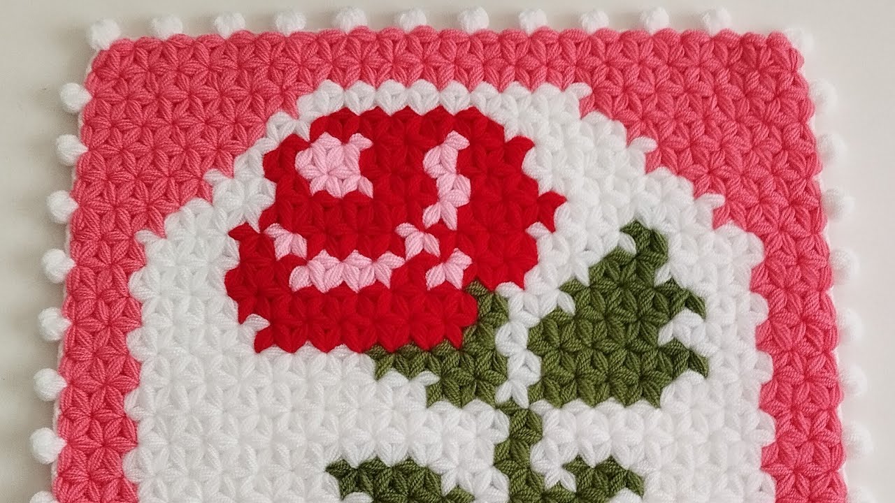 💯👌Kare güllü lif modeli✅How to knit ✅@HaticeninLifleri #crochet #knitting #diy#tutorial