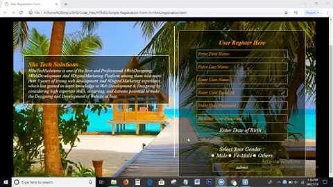 Transparent Registration Form In Html Css | Registration Form With Transparent Background In Html