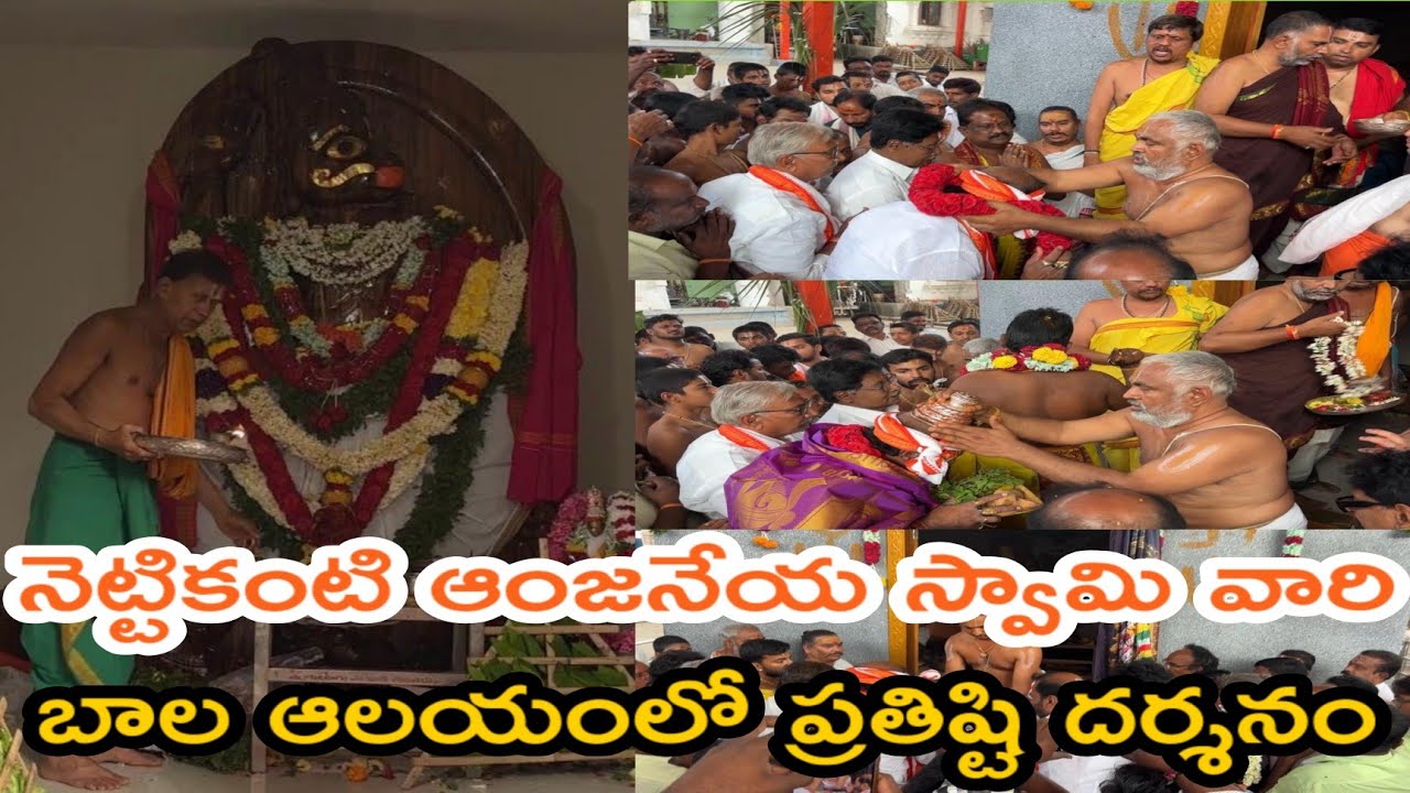 టేకుతో చేసిన శ్రీ నెట్టికంటి ఆంజనేయ స్వామి విగ్రహం కసాపురం బాల ఆలయంలో ప్రతిష్టి దర్శనం 
