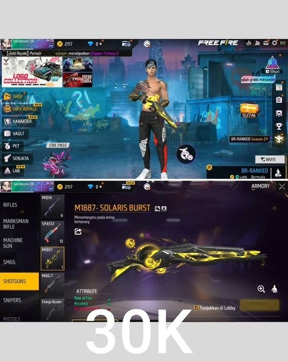 JUAL AKUN FREE FIRE MURAH!! 30-80K DAPAT SG2 COY!!!!!!