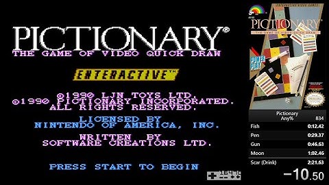 Pictionary - The Game of Video Quick Draw (NES) Speedrun in 2m 08s