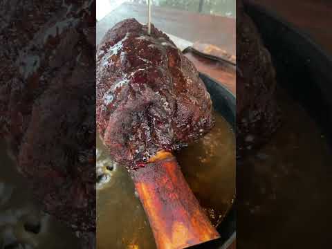 Thor Hammer injected with Whiskey & Duck Fat. Smoked Beef shank for shredded beef. #asmr