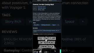 #shorts #freegames FREE!!! ON STEAM! CONTROL IM NOT COMING BACK!