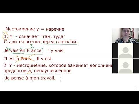 Местоимение Y во французском. Обозначение места и замена других дополнений. Открытый урок