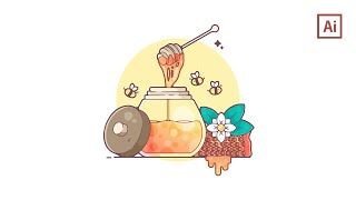 Honey Jar | Adobe Illustrator