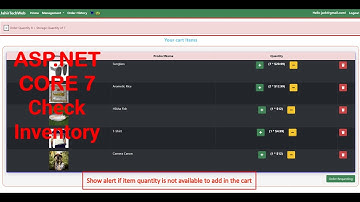 Asp dot net Core 7 Web Application 48. Check Inventory before adding to the shopping Cart.