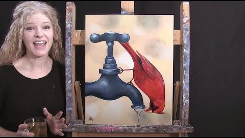 Learn How to Draw and Paint "THIRSTY CARDINAL" - Paint and Sip at Home - Beginner Acrylic Tutorial
