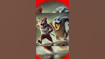 em mèo đi câu cá không ngờ câu được anh cá sấu nóng tính và cái kết chạy sắp mặt #cat