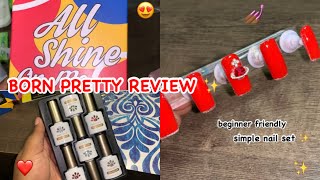 Watch Me Work: Simple Nail Set | Born Pretty Gel Polish Review | Beginner Friendly ! Bornprettybps Crystal Amber Series Fel Polish Set Fall Winter Beginnerfriendly