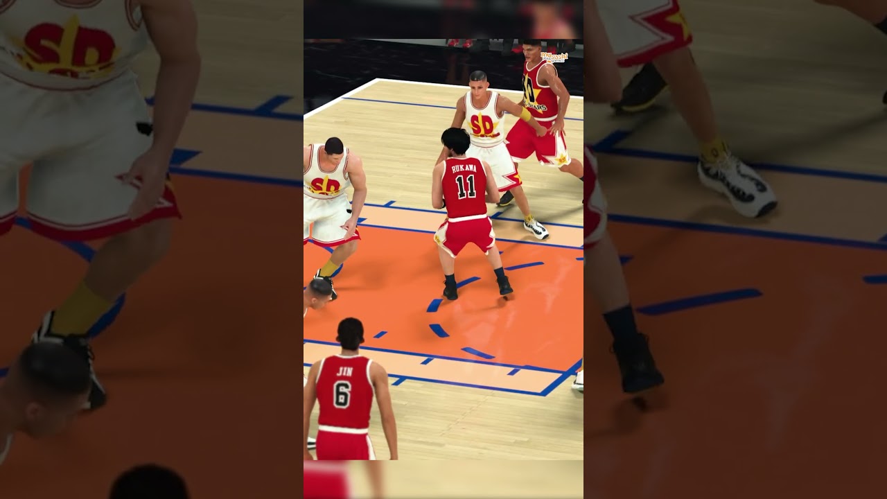 Kaede Rukawa's Spin Move Shot Got Rejected by Hiroshi Morishige  - NBA 2K22 Slam Dunk Mod