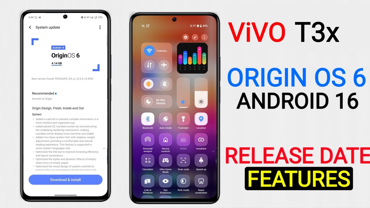 Vivo T3x OriginOS 6 Android 16 Update | New Features & Release Date 