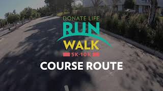 Donate Life Run/Walk Course Route 2021