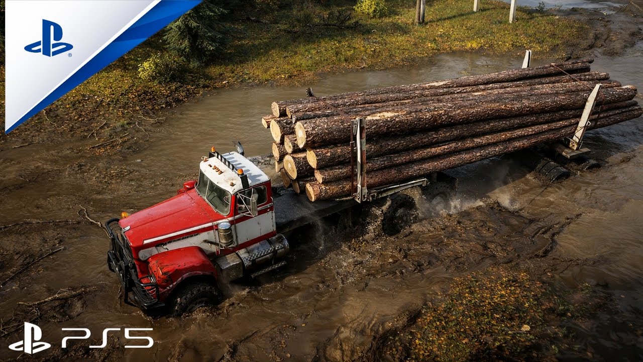 Snowrunner PS5 Gameplay | KENWORTH C500 - Transport Medium Logs in Swamp to SMITHVILLE DAM