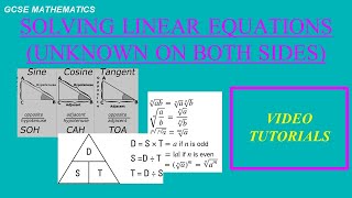 GCSE Mathematics Solving linear equations with the unknown on both sides (Grade 3).