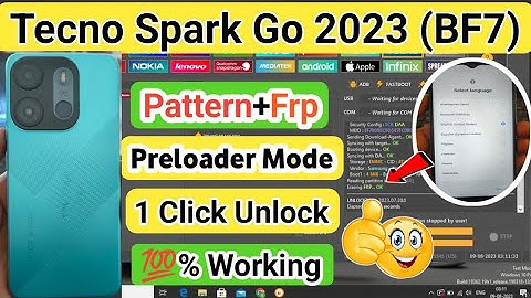 Tecno Spark Go 2023 (BF7) Pattern Password & Frp Unlock Tool 1 Click || Tecno BF7 frp Unlock #brgsm