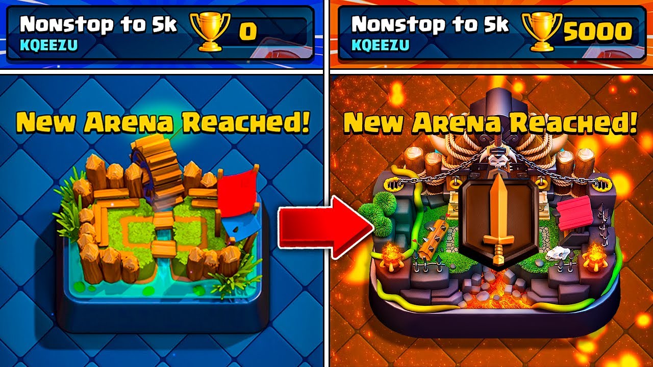 😱 NONSTOP to 5000 TROPHIES Without Collecting TROPHY ROAD + Gifts from Supercell - Clash Royale