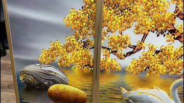 TRANH TRÁNG GƯƠNG PHA LÊ CAO CẤP. BỘ TRANH HƯƠU TÀI LỘC MANG VẬN MAY CHO GIA CHỦ