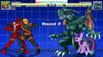 Deadpool And Ravager VS Bloodbane And Twilight Sparkle In A MUGEN Match / Battle / Fight