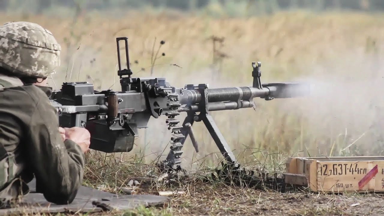 Ukrainian Soldiers Fire Giant Super Sized Machine Guns - DShK Heavy Machine ...