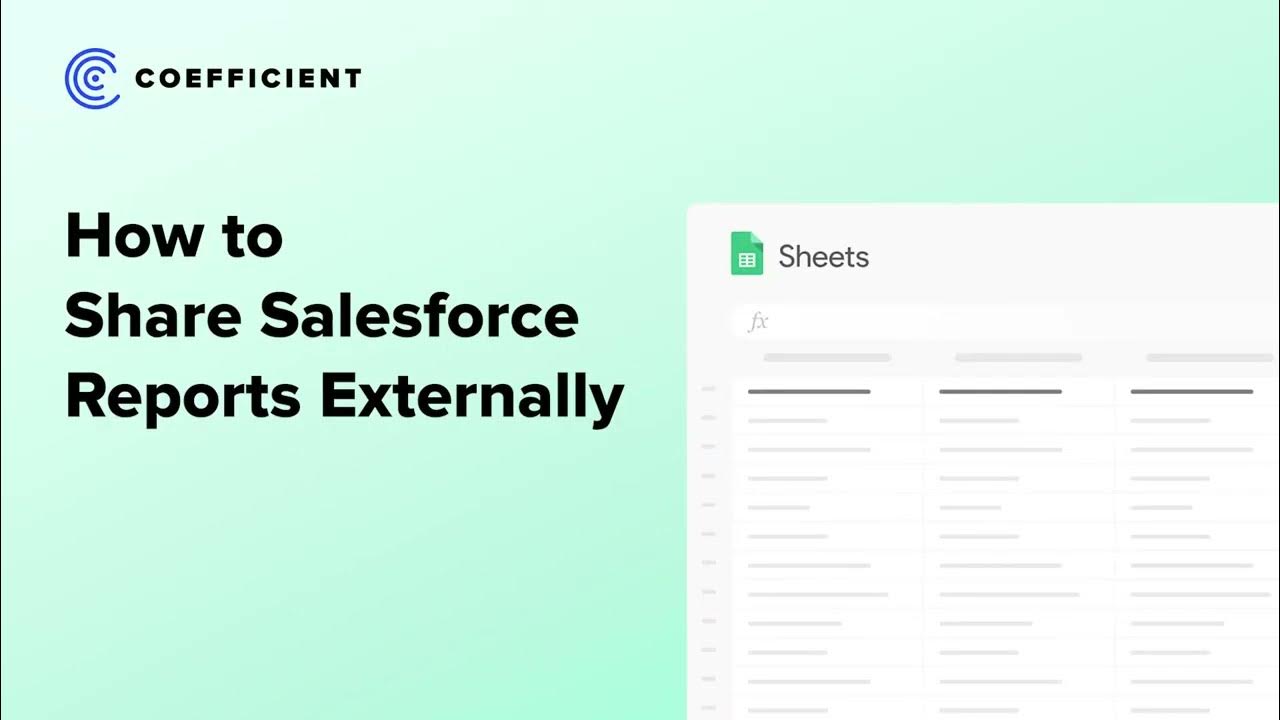 How to Share Salesforce Reports Externally (no license required) YouTube