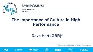 The importance of culture in High Performance – Dave Hart