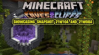 minecraft 1.17 Showcasing Snapshot 21w10a and 21w08a