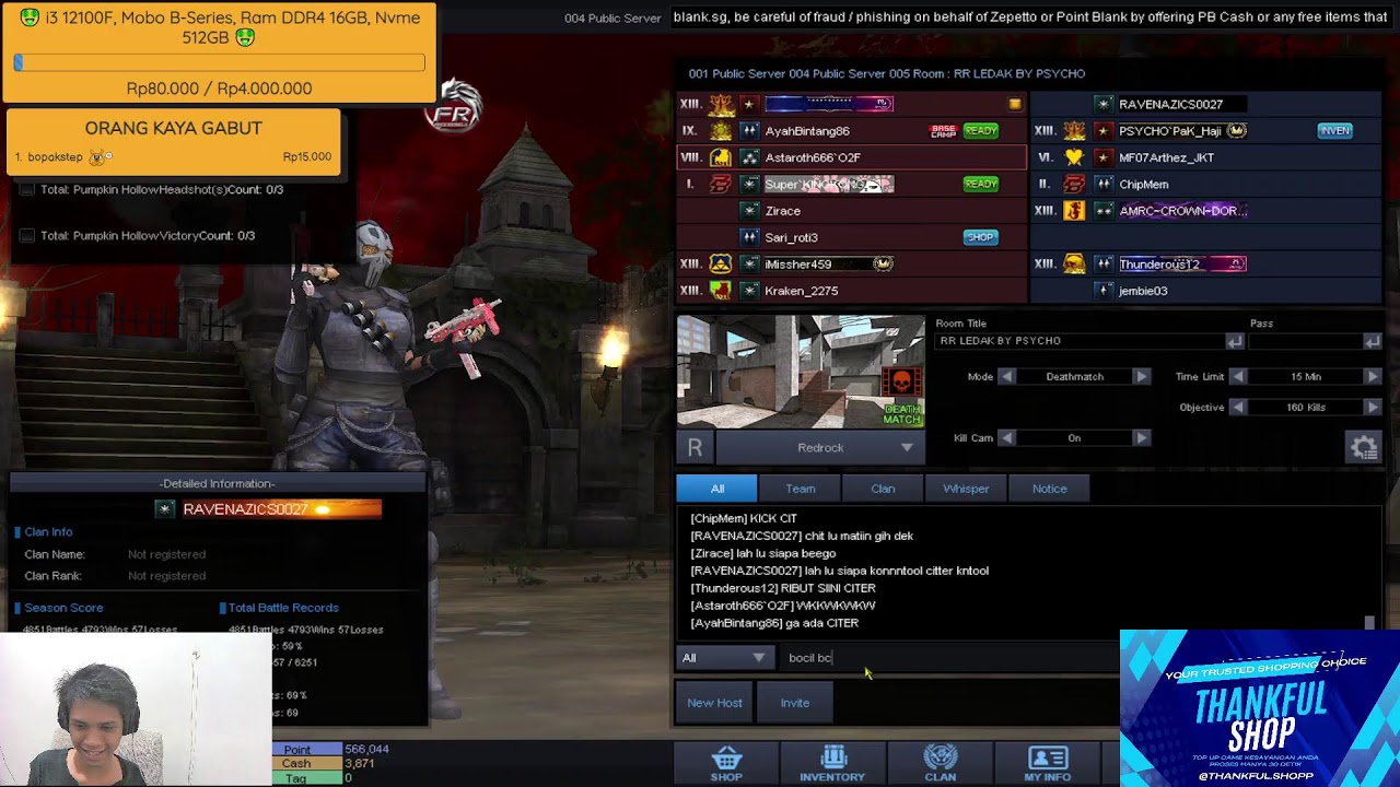 LIVESTREAMING MAIN POINT BLANK GAME NOSTALGIA CEPRAK CEPRAK ASOY