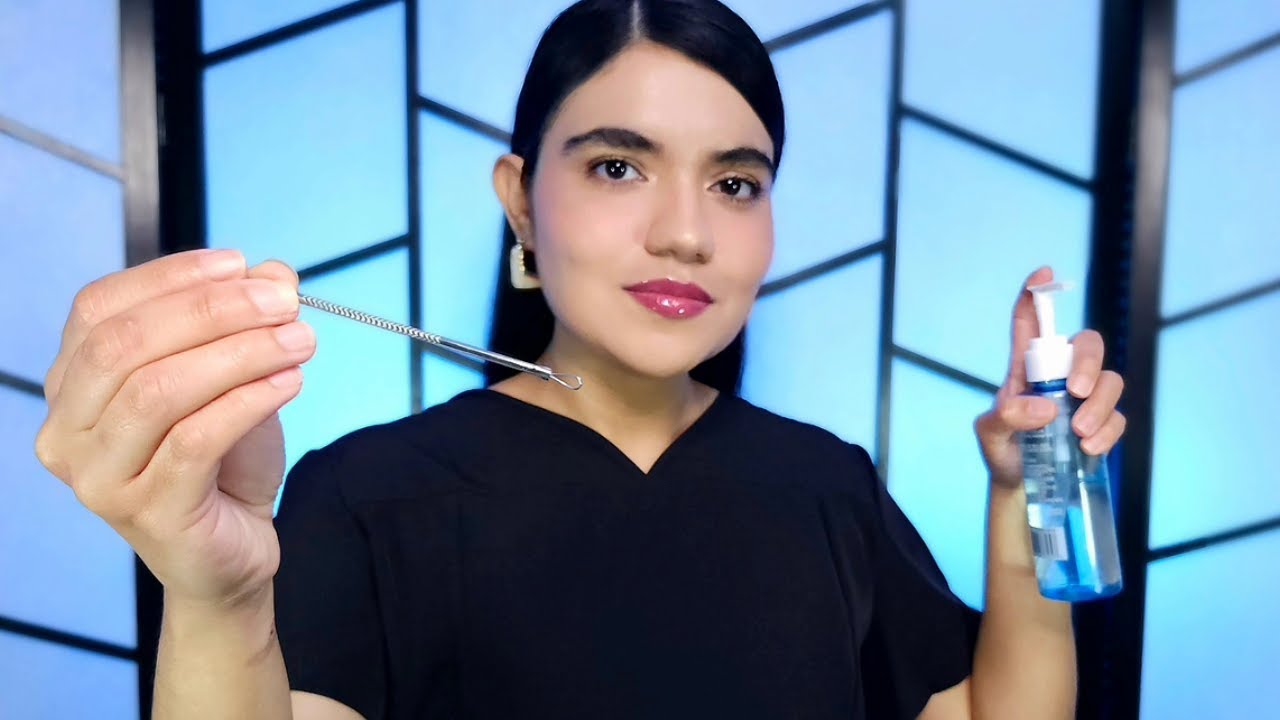 ASMR Tratamiento de Acné & Extracción de Granitos ✨ Roleplay Dermatóloga