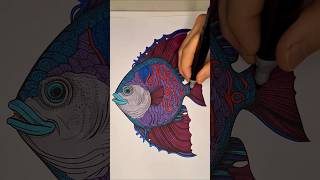 Coloring page from Zenimals mandala coloring book Piranha