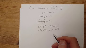 Arctanh x as a function of natural logarithm
