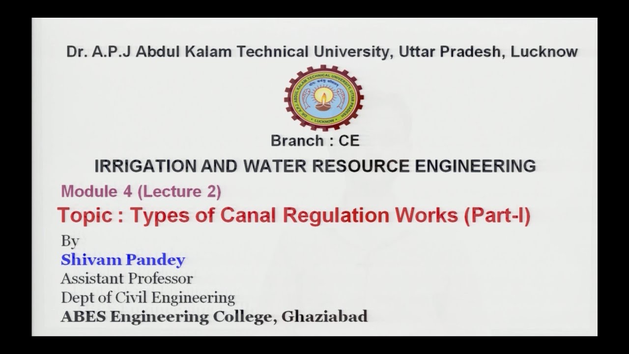 Irrigation & Water Resource Engineering AKTU Digital Education YouTube