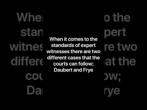 Daubert vs Frye standards - YouTube