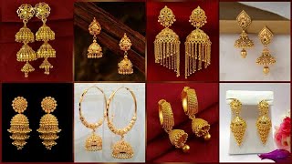 Exclusive Gold jhumka earrings Desgin // gold earrings Desgin