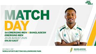 SA Men Emerging vs Bangladesh Men Emerging - 4 Day Match - Day 3 Live from WSB Willowmoore Park