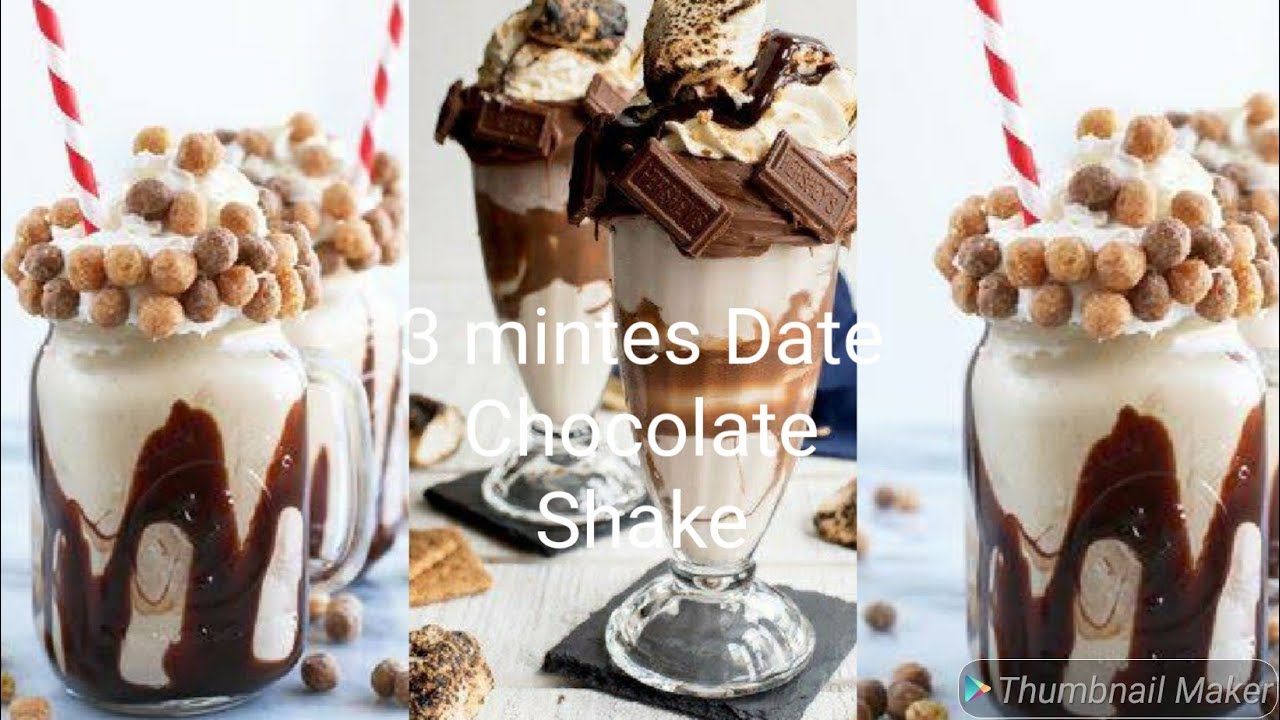 ( 3 Mintes Recipe )Date Chocolate Milkshake Recipe Khajoor Shake Recipe