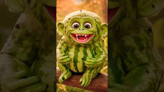 🐒🍉 One Bite = Monster! 😱🔥 #shorts #shortsfeed #ytshorts