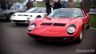 2 Lamborghini Miuras - Walkarounds, Startups, Revs and Driving