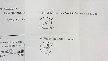 11.1 Circumference and Arc Length